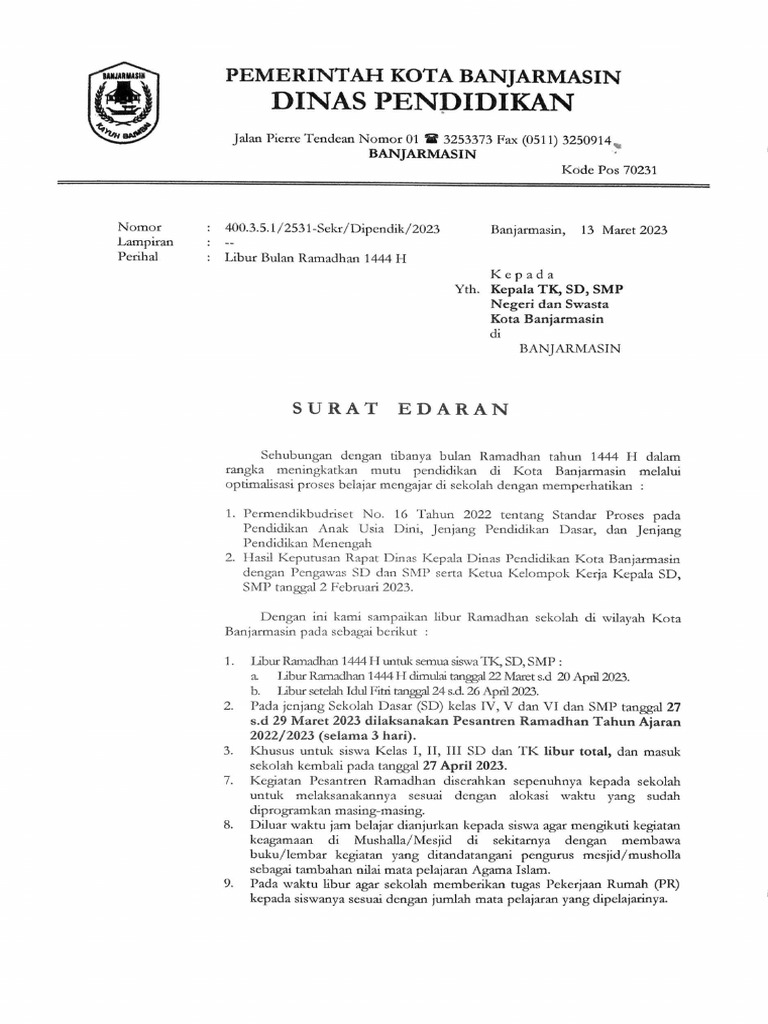 Edaran Libur Ramadhan (rev) PDF