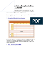 Best 10 Scheduling Template in Excel Free Download 2022: 1. Creative Schedule Curriculum