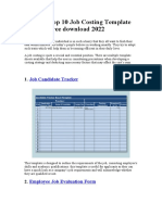 Today's Top 10 Job Costing Template in Excel Free Download 2022