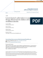 Lessons Learned: A Pilot Study On Occupational Therapy Effectiveness For Children With Sensory Modulation Disorder