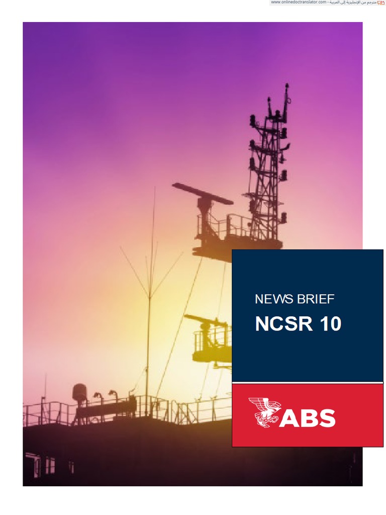 ABS Regulatory News - NCSR 10 Brief - En.ar | PDF