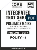 GS SCORE Prelims 2023 Test 1