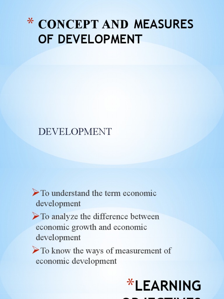 Concept and Measures of Development PDF