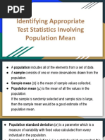 Identifying Appropriate Test Statistic