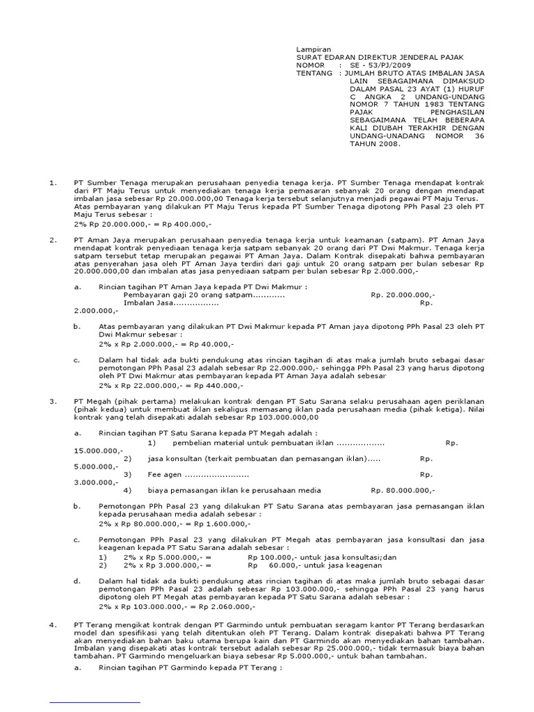 Lampiran Surat Edaran Direktur Jenderal Pajak Nomor SE53_PJ_2009 PDF