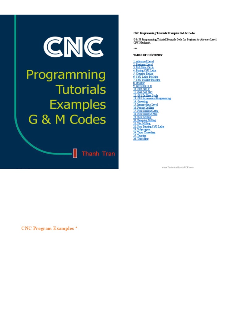 CNC Programming Tutorials Examples G and M Codes by Thanh Tran | PDF ...