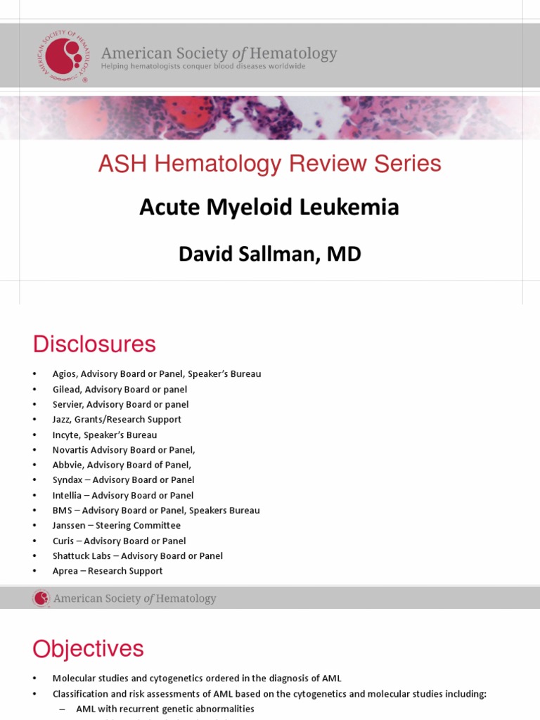 ASH Hematology Review Series AML Sallman D 62022 PDF