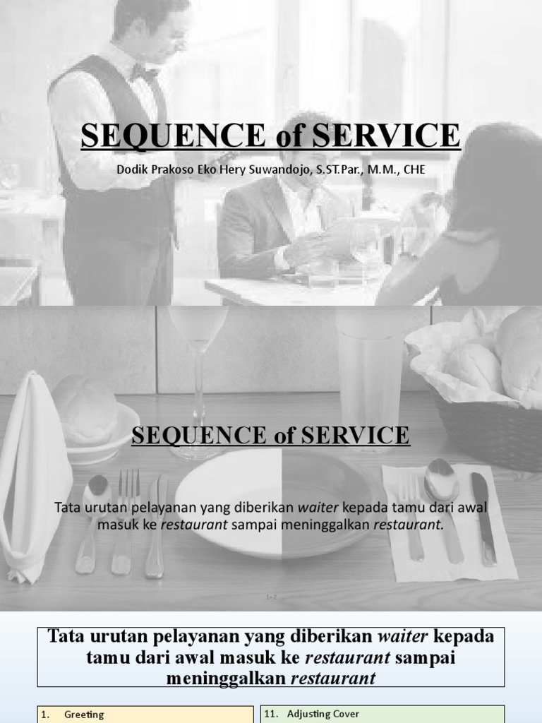 SEQUENCE of SERVICE | PDF | Tableware | Waiting Staff