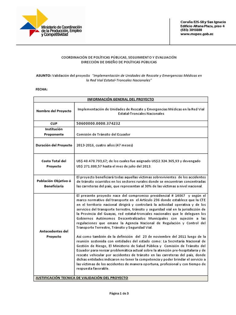Informe Tecnico - Mcpec - Urem | PDF | Accidente de tráfico | Transporte