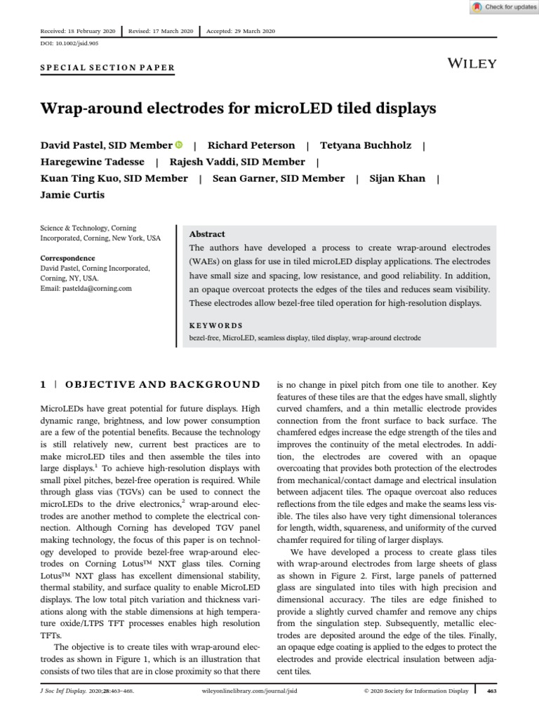 Wrap-Around Electrodes For microLED Tiled Displays | PDF | Engineering ...