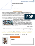 Evaluación de Incio PDL y Matemática