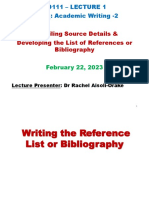 CD 111 Lecture 1 WK 2 - Ref List - Bibliograhy (Feb 22, 2023)