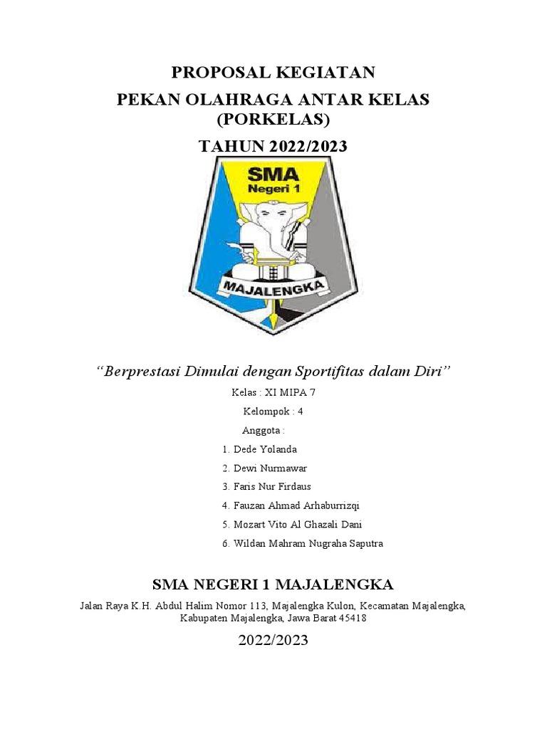 Proposal Kegiatan Pekan Olahraga 2023 | PDF