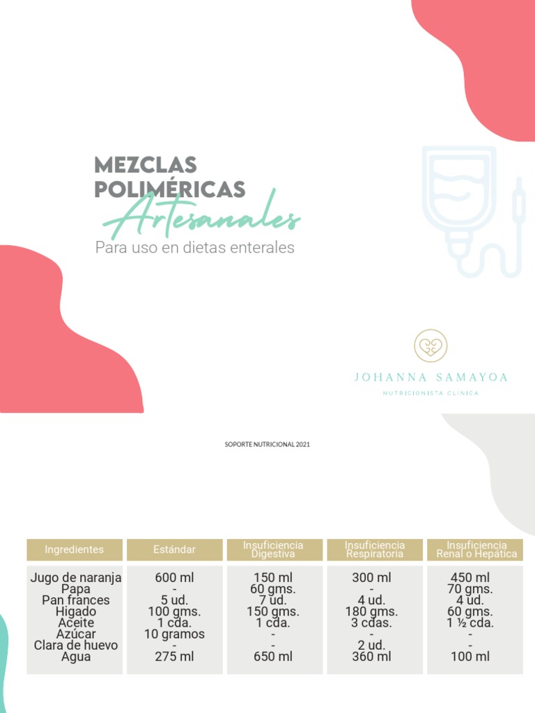 Formulas Enterales Artesanales | PDF