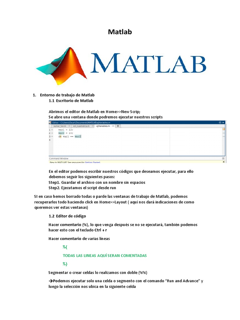 Matlab PDF Matriz (Matemáticas) Interfaz de línea de comando