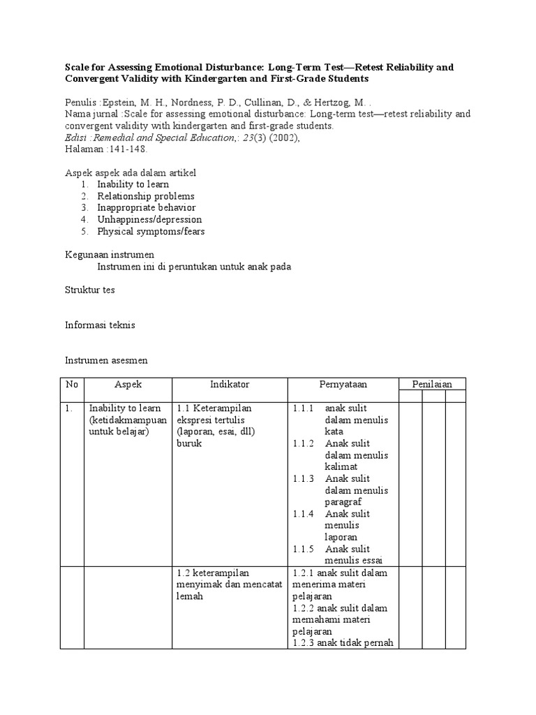 Scale For Assessing Emotional Disturbance PDF