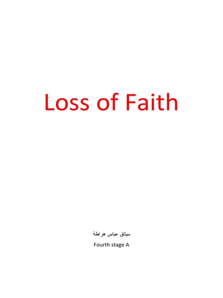 essay on loss of faith