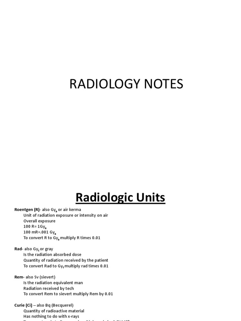 Radiology Units and X-ray Interactions | PDF | Science & Mathematics ...