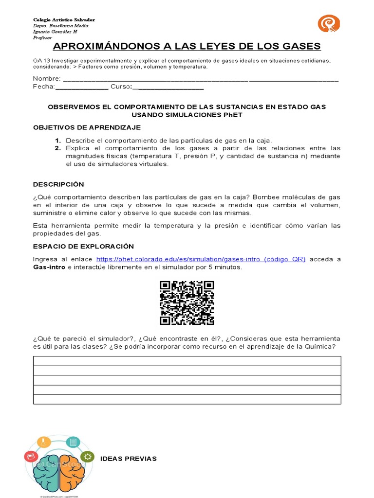 7 intro leyes de los gases PHET PDF Gases Temperatura