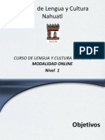 Curso de Lengua y Cultura Náhuatl. NIVEL 1