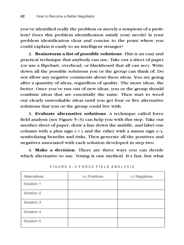 How To A Better Negotiator Alternatives (+) Positives