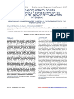 Alterações hematológicas relacionadas à sepse em pacientes internados em unidade de tratamento intensivo