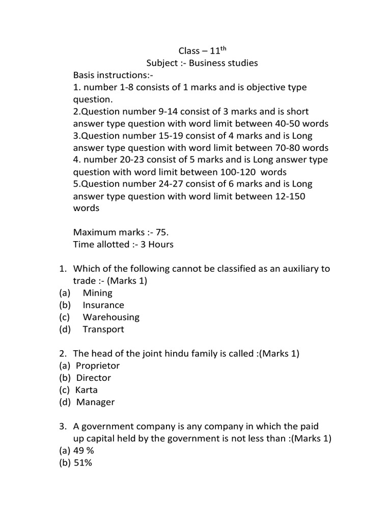 Class 11th - Business Studies | PDF | Business | Service Industries
