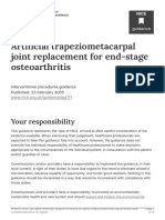 Artificial Trapeziometacarpal Joint Replacement For Endstage Osteoarthritis PDF 1899863033226181