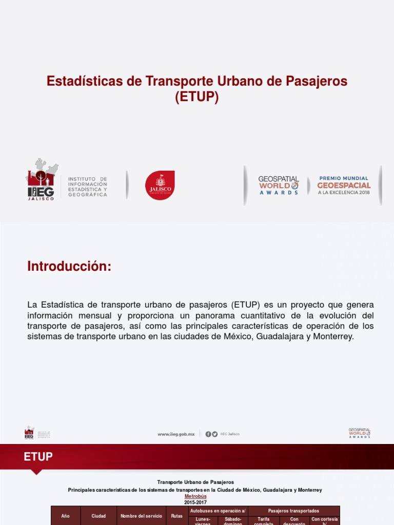 Presentacion Estadisticas Transporte Urbano Pasajeros | PDF ...