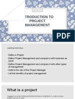 Introduction To Project Management