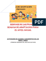 Actividades de Acogida y Diagnostico de Los Niños y Niñas