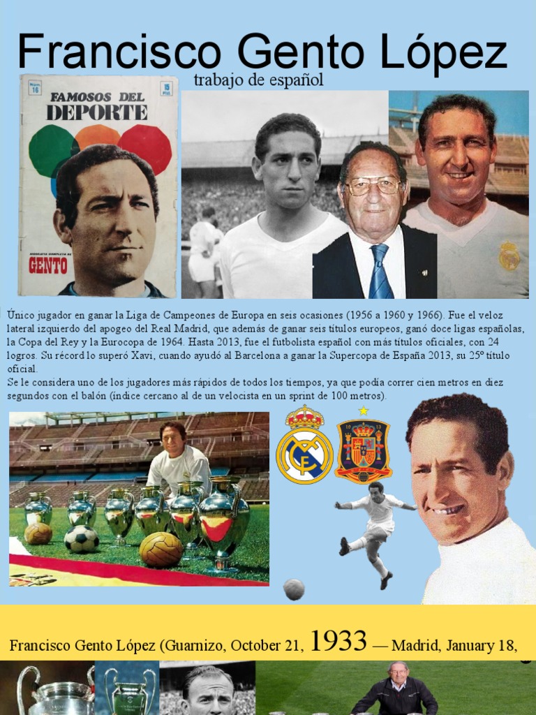 Real Madrid captain Francisco Gento, with the first three trophies of his team in the present season. From left to right, the Mohamed V Cup won in Casablanca; the Ramon de Carranza