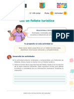 Lee Un Folleto Turístico: 1 3 Ficha Actividad Comunicación 3.°, 4.° y 5.° (VII Ciclo)