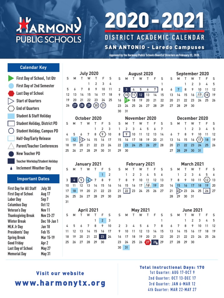 Laredo Calendar OnePager 20202021 PDF Social Institutions