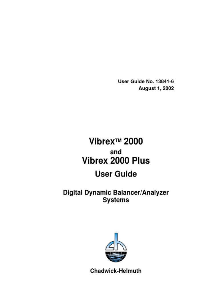 Chadwick Helmuth Vibrex 2000 Plus Operation User S Manual 180 PDF