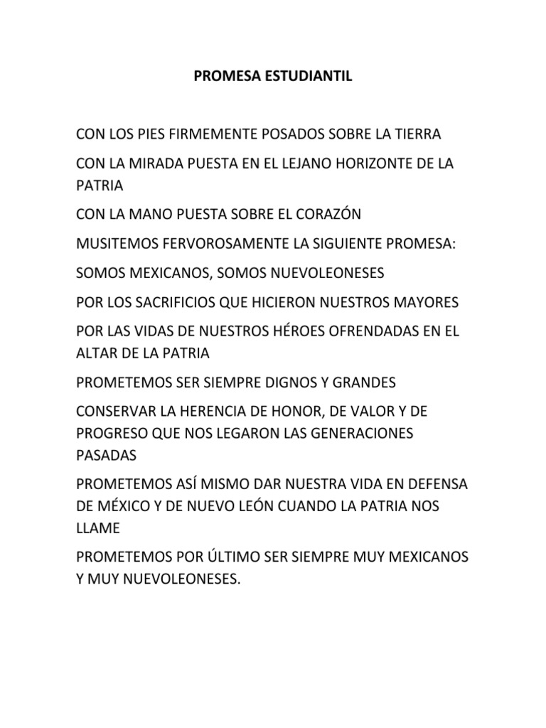 Promesa Estudiantil de Nuevo León | PDF