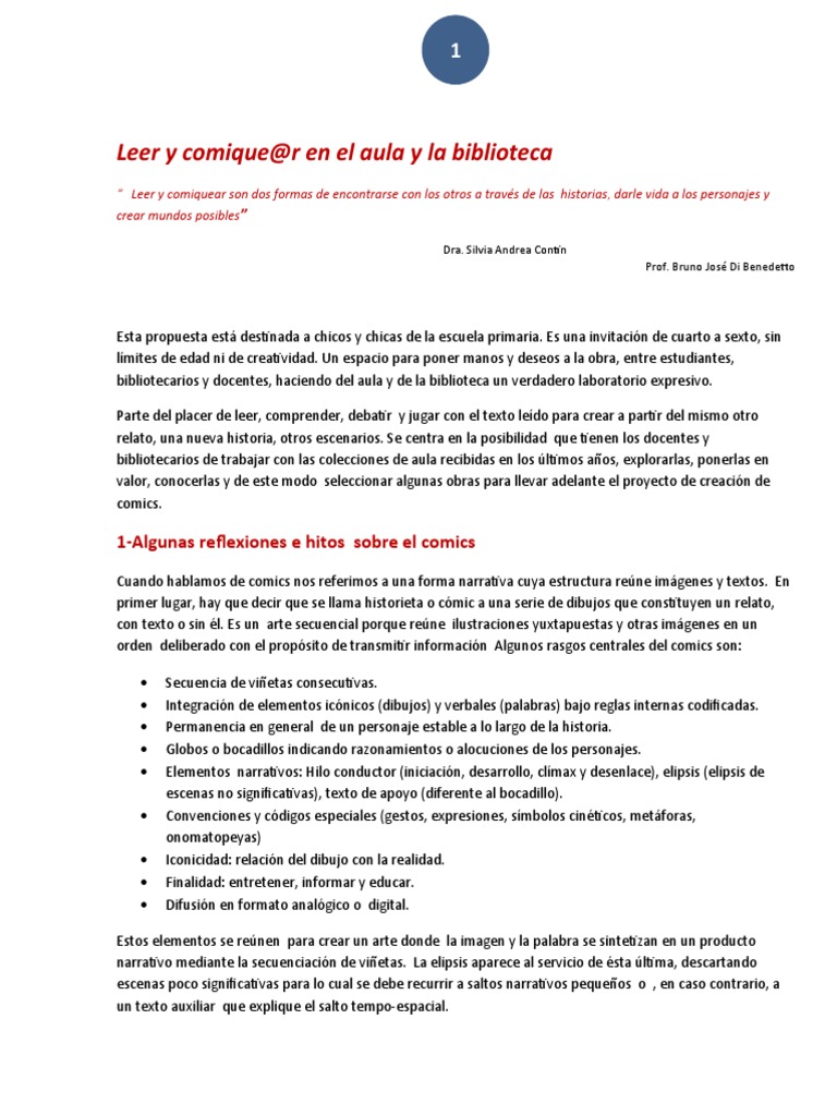 Leer y Crear Cómics en el Aula | PDF | Cómics