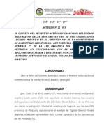 Acuerdo #22-021 Acta de Independencia