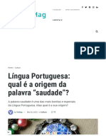 Língua Portuguesa - Qual É A Origem Da Palavra - Saudade - Vorte