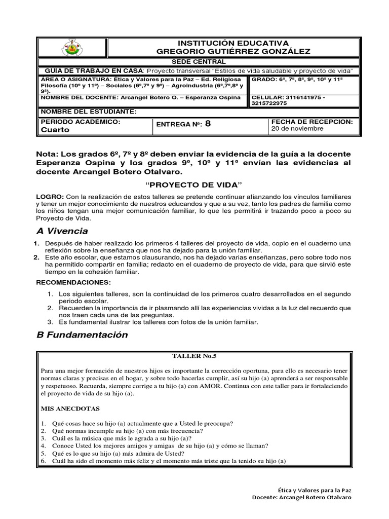 Proyecto de vida 2 Secundaria | PDF | Maestros