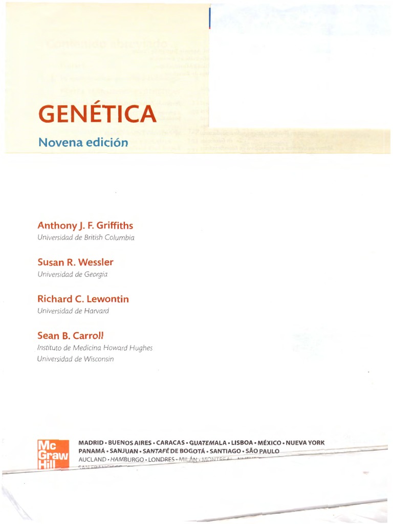 Genética: Griffiths 9ª Edición PDF | PDF | Adn | Rna