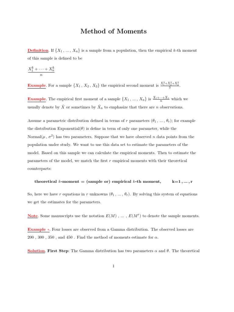Method of Moments | PDF | Probability Distribution | Estimator