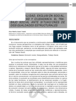 Vulnerabilidad, Exclusión Social, Desigualdad Y Ciudadanía. El Tra-Bajo Social Ante Situaciones de Desigualdades Estructurales