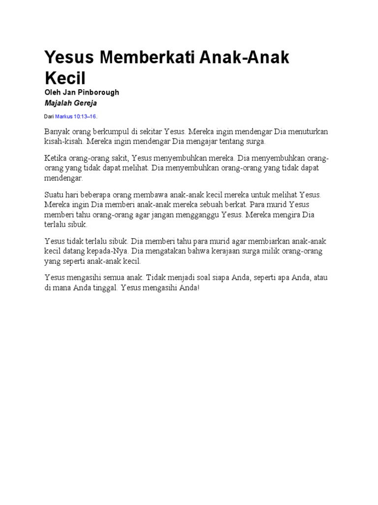 Yesus Memberkati Anak | PDF