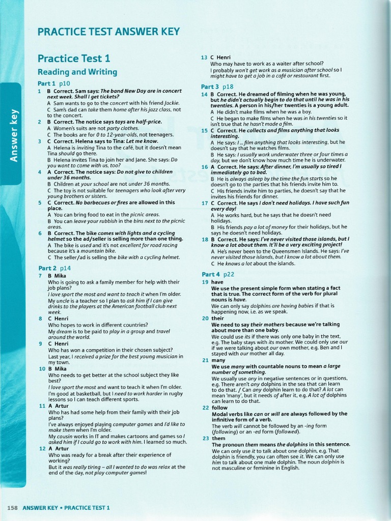 KET 2023 Sample Test with Answers | PDF