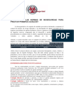 NORMAS DE BIOSEGURIDAD P.PRIMEROS AUXILIOS - Alumnos