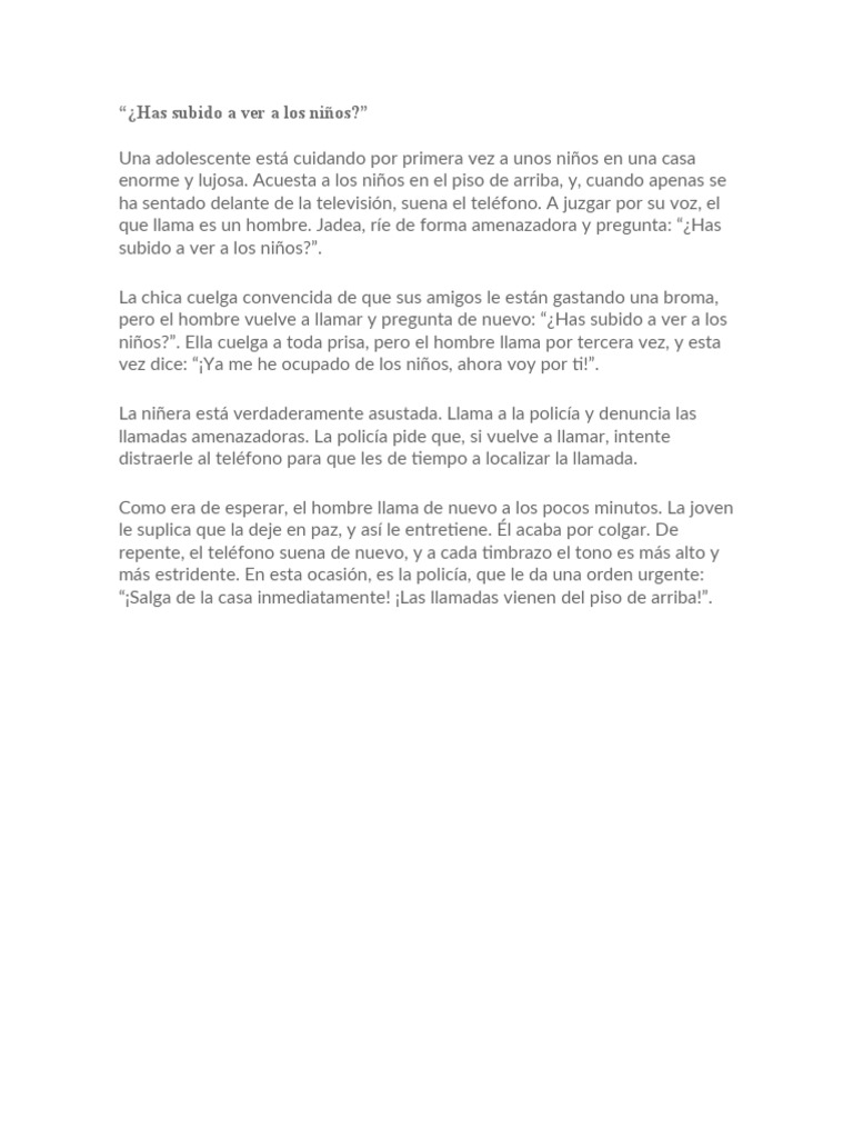 Has Subido A Ver A Los Niños | PDF