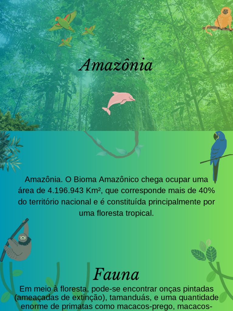 Flora e Fauna do Bioma Amazônico | PDF | Floresta Amazônica | Geociências