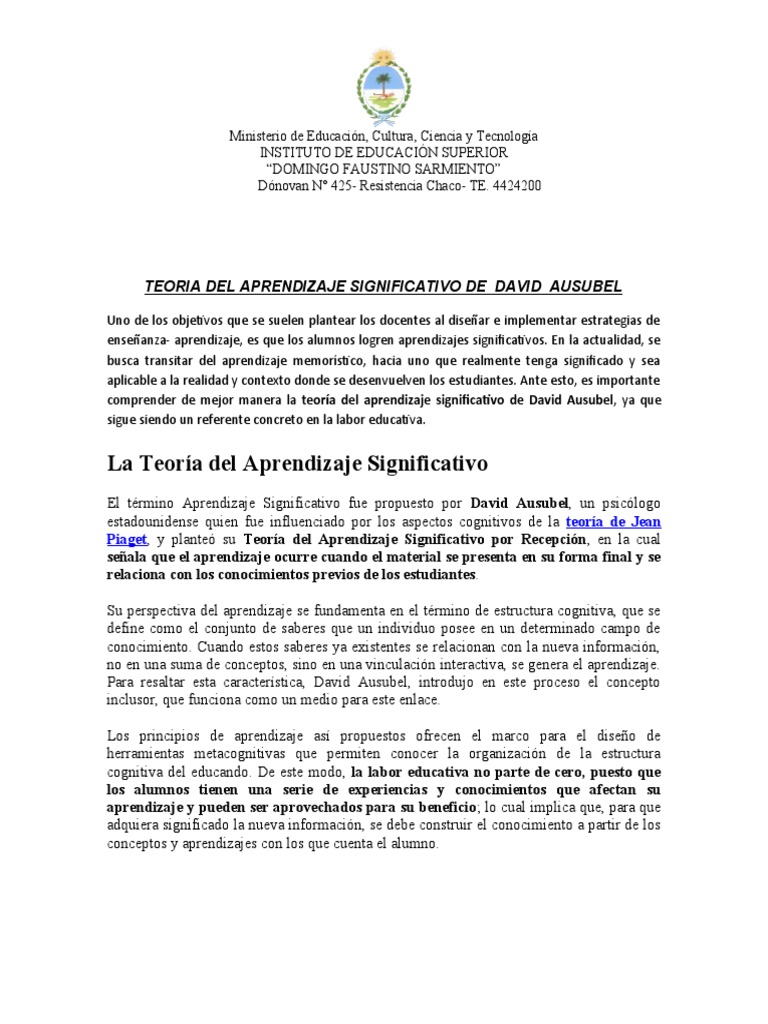 AUSUBEL D 1983 TEOR A DEL APRENDIZAJE SIGNIFICATIVO PDF visual data 7