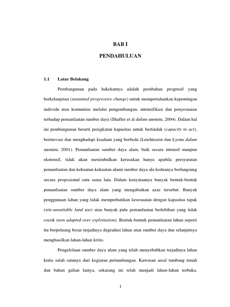 Reklamasi Lahan Kritis Pasca Tambang Timah | PDF